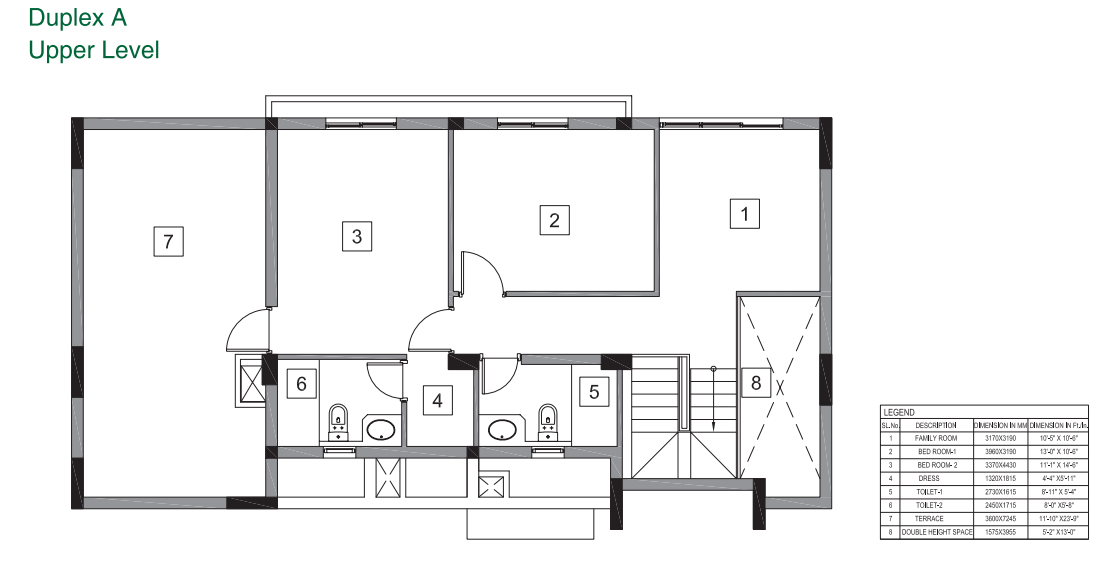 Upper Level Duplex Plan city homes Floor Plan Upper Level Duplex Plan