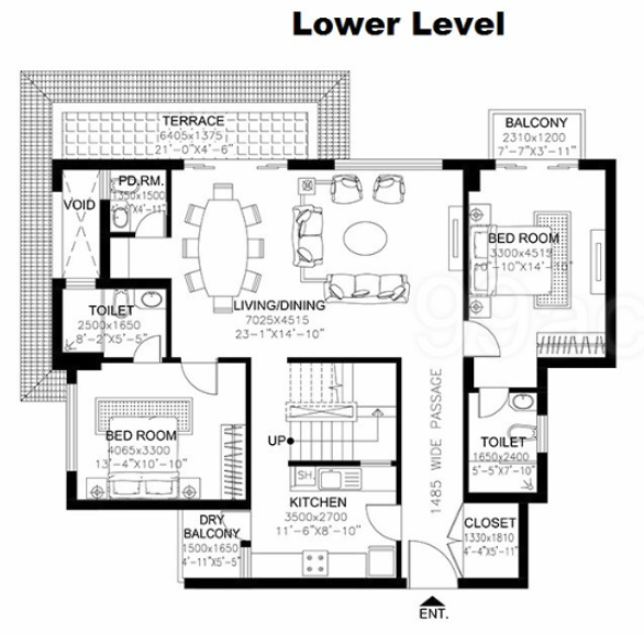  new town heights Floor Plan Lower Level Duplex Plan