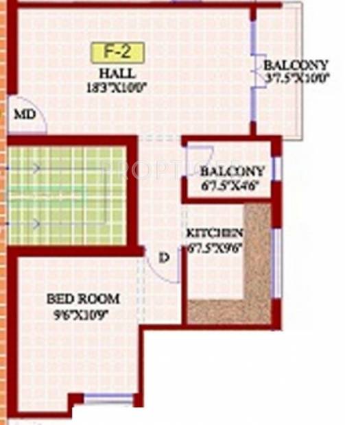 JMM Lakshmi Apartments (1BHK+1T (675 sq ft) 675 sq ft)
