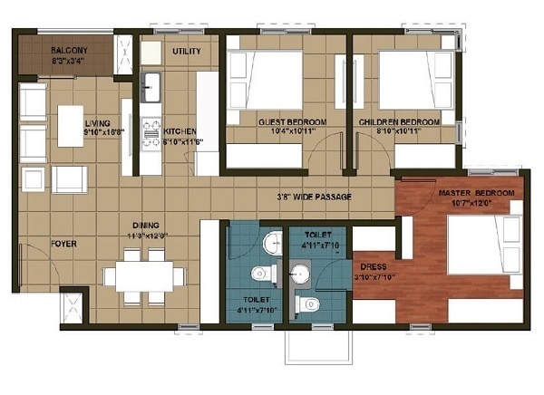 Floor Plan ivory phase 1 at brigade orchards Floor Plan Floor Plan