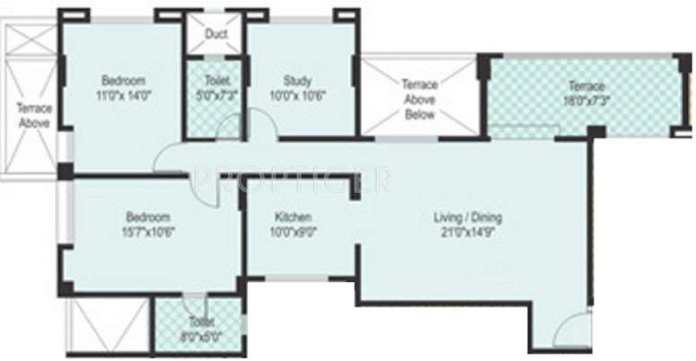 Sanskruti Basant Bahaar (2BHK+2T (1,436 sq ft)   Study Room 1436 sq ft)