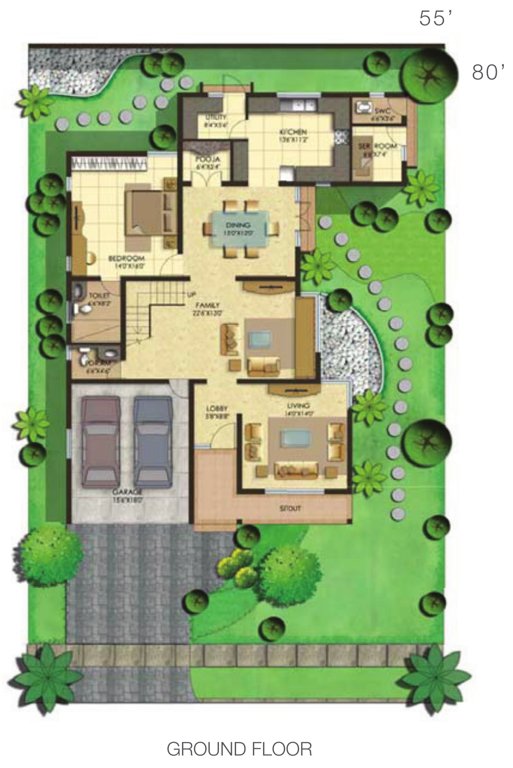 palm retreat villas Floor Plan Ground Floor Plan