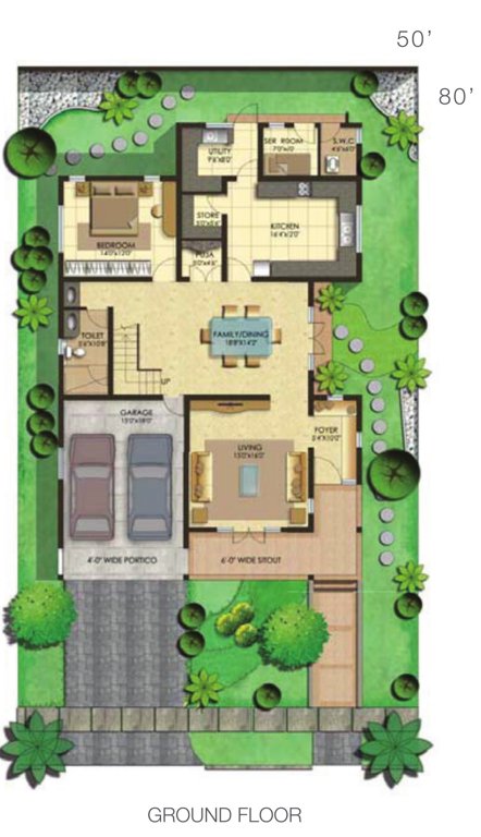 palm retreat villas Floor Plan Ground Floor Plan