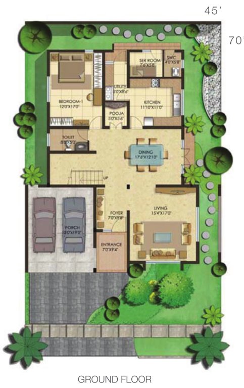 palm retreat villas Floor Plan Ground Floor Plan