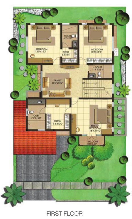 palm retreat villas Floor Plan First Floor Plan