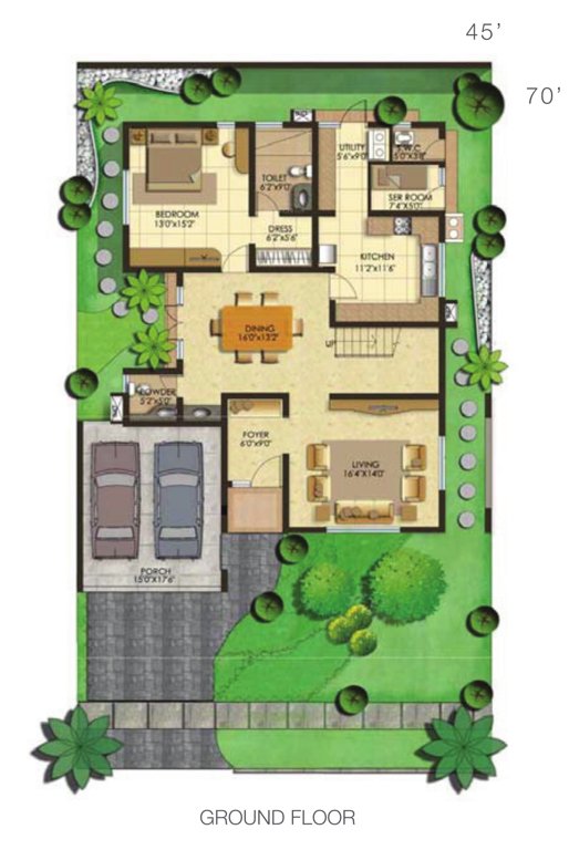 palm retreat villas Floor Plan Ground Floor Plan