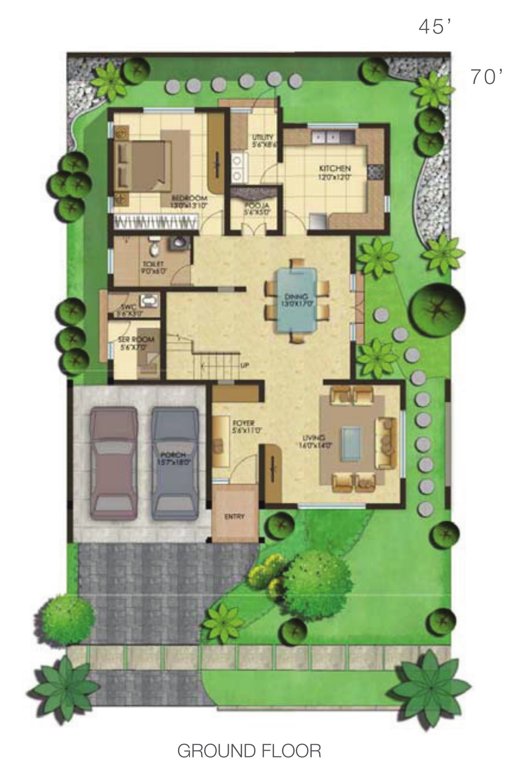palm retreat villas Floor Plan Ground Floor Plan
