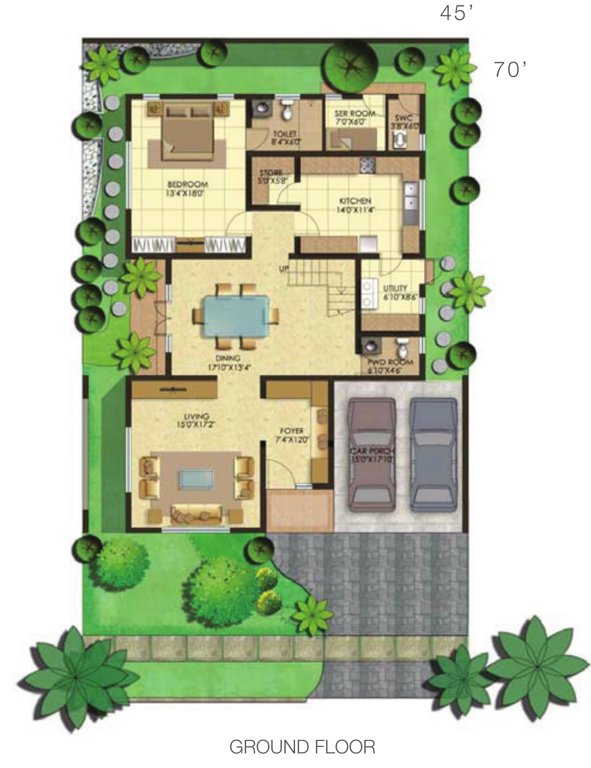 palm retreat villas Floor Plan Ground Floor Plan