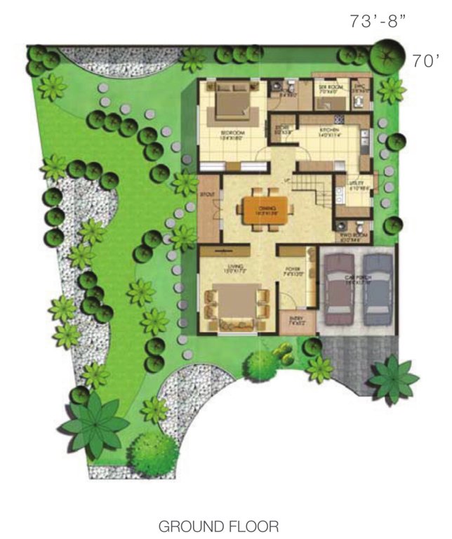 palm retreat villas Floor Plan Ground Floor Plan