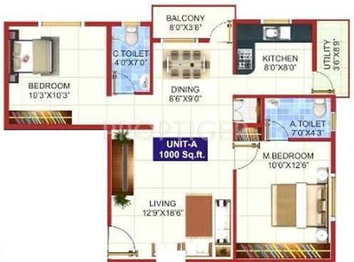 Shivaganga Ushodaya (2BHK+2T (1,000 sq ft) 1000 sq ft)