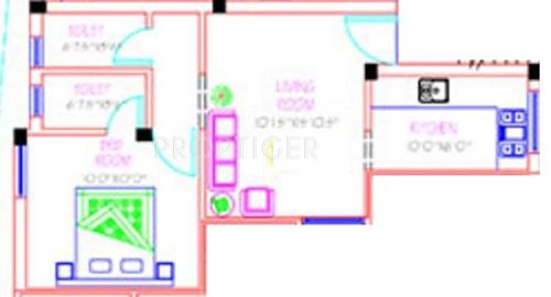 Royal Cascade (1BHK+2T (518 sq ft) 518 sq ft)