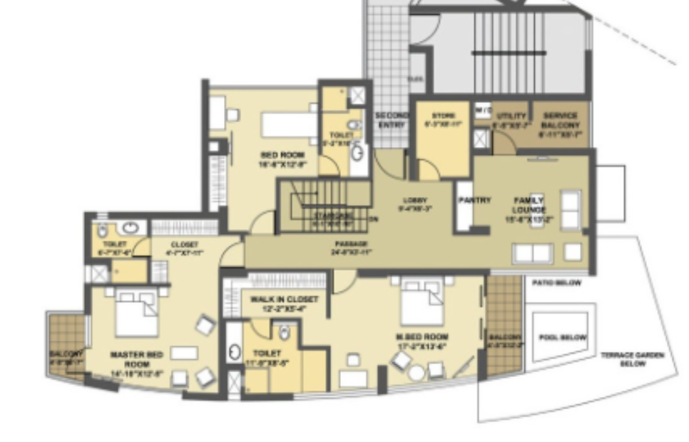 Upper Level Duplex Plan park presidia Floor Plan Upper Level Duplex Plan