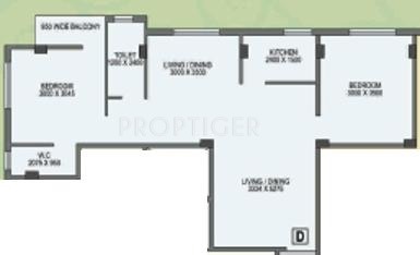 SM Galaxy (2BHK+2T (978 sq ft) 978 sq ft)