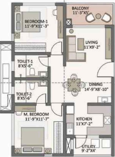 Floor Plan the prestige city hyderabad apartments Floor Plan Floor Plan