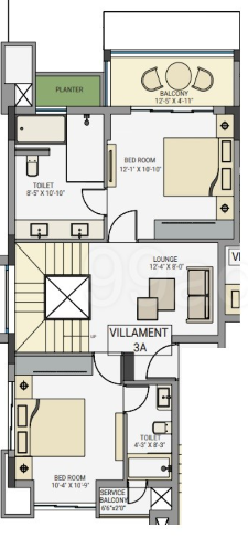 the royal ganges 1 phase i Floor Plan Lower Level Duplex Plan