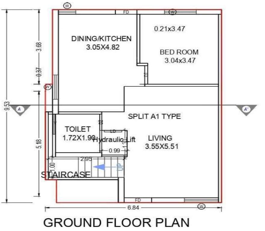  al kabeer bungalows Floor Plan Ground Floor Plan