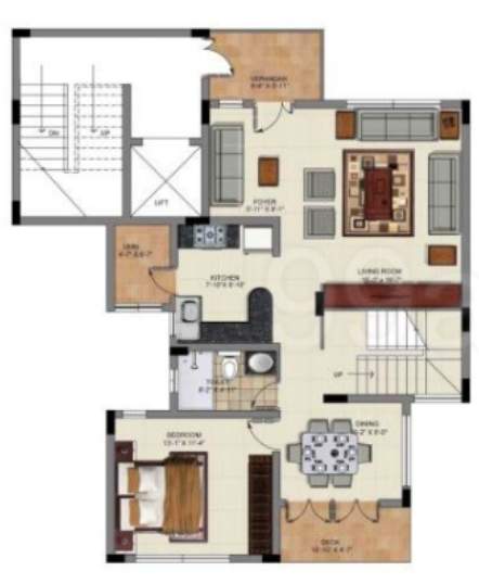  city ville Floor Plan Lower Level Duplex Plan