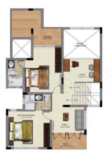 city ville Floor Plan Upper Level Duplex Plan