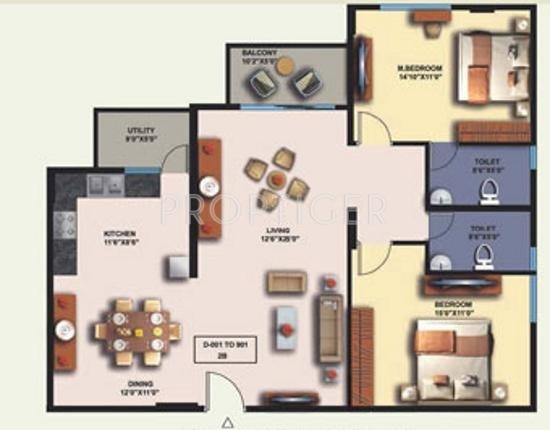 Atlantis Elixir High (2BHK+2T (880 sq ft) 880 sq ft)