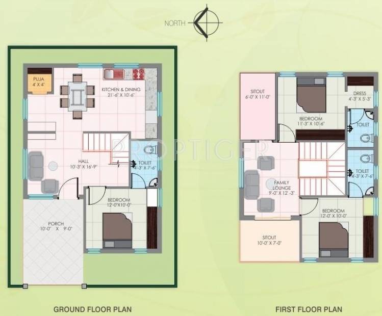 Octagon Kashish Homes (3BHK+3T (1,590 sq ft)   Pooja Room 1590 sq ft)