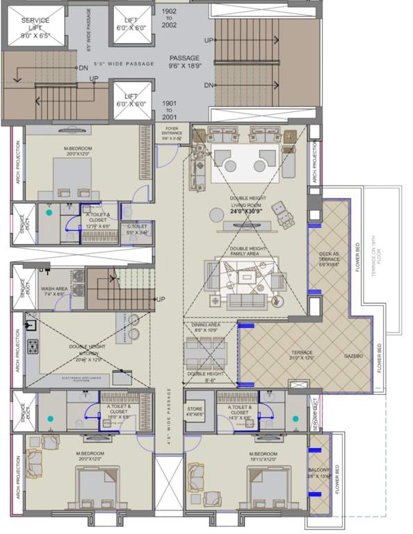  antriksh luxuria Floor Plan Lower Level Duplex Plan