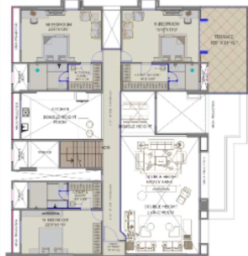  antriksh luxuria Floor Plan Lower Level Duplex Plan