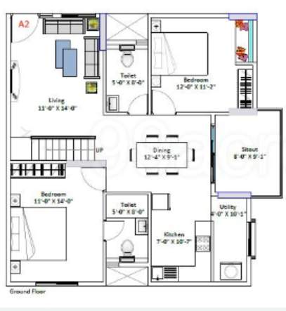  surya humming bird Floor Plan Lower Level Duplex Plan