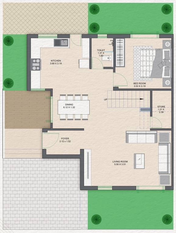  aashirwad villa Floor Plan Ground Floor Plan