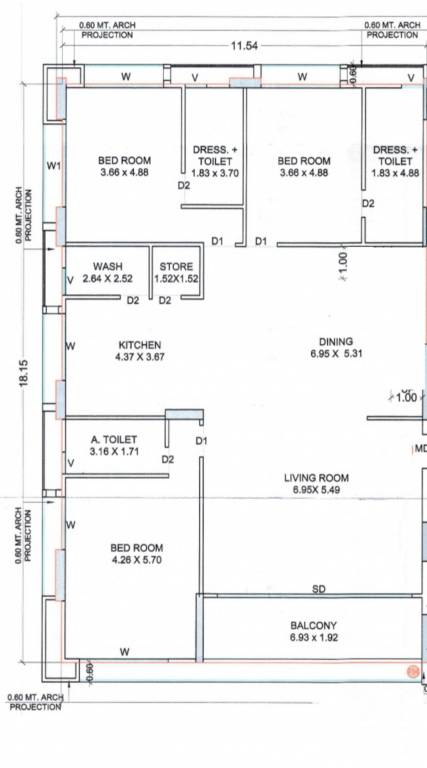 green serene Floor Plan Lower Level Duplex Plan