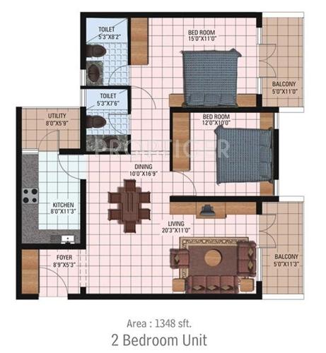 R&S Riviera (2BHK+2T (1,348 sq ft) 1348 sq ft)