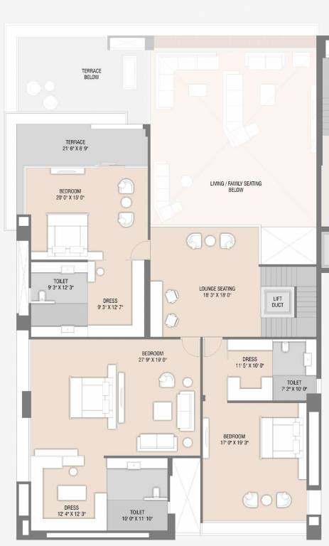 Upper Level Penthouse Plan skyteria Floor Plan Upper Level Penthouse Plan