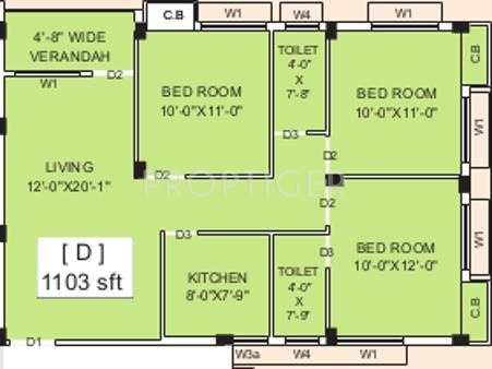 Jupiter Airport Residency (3BHK+2T (1,103 sq ft) 1103 sq ft) Jupiter Airport Residency (3BHK+2T (1,103 sq ft) 1103 sq ft)