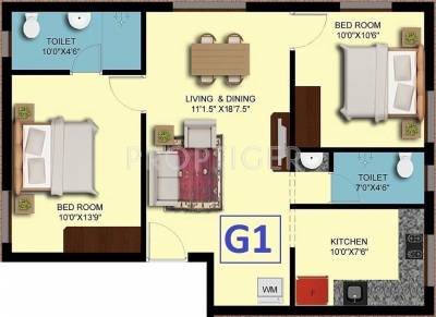 Sakthi Vasantham Apartment (2BHK+2T (894 sq ft) 894 sq ft)