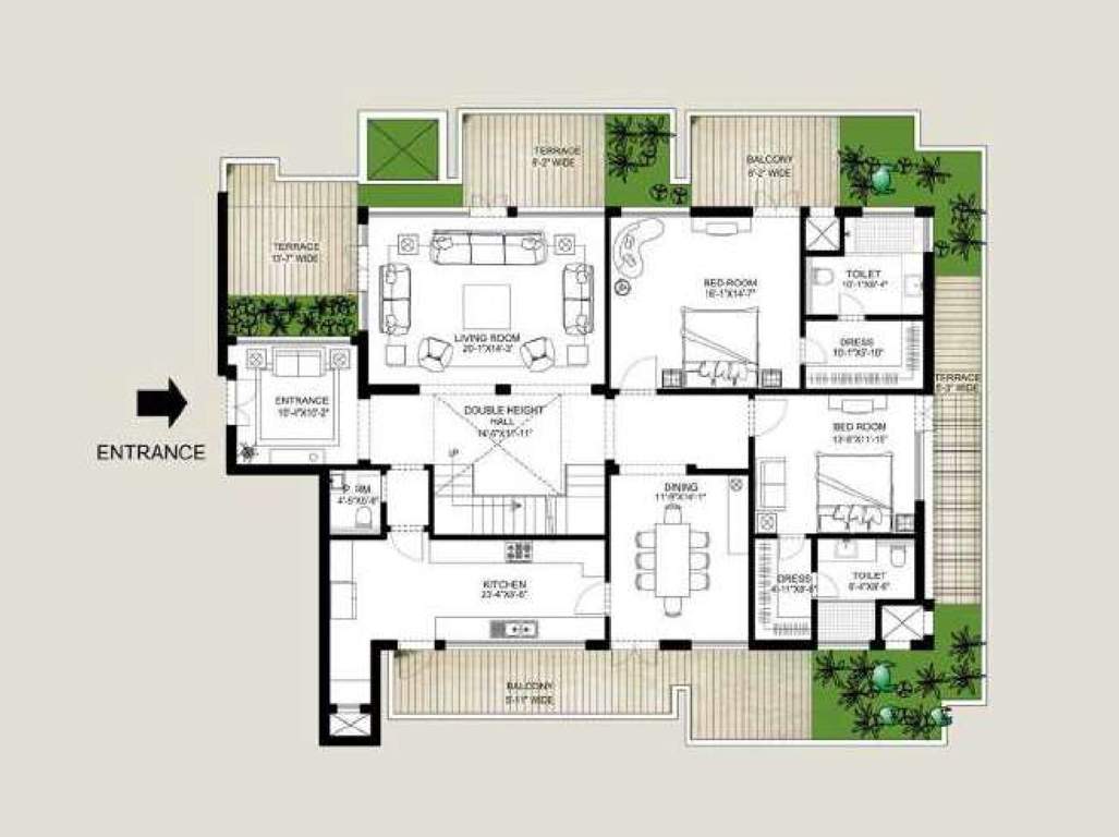  the palm springs Floor Plan Lower Level Penthouse Plan