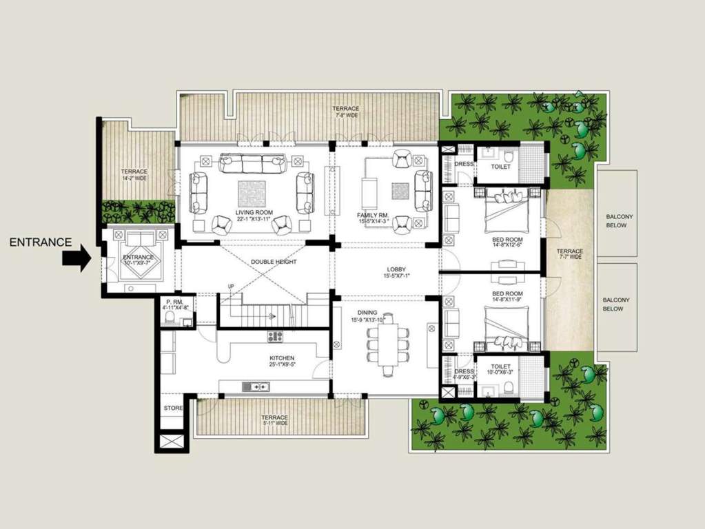  the palm springs Floor Plan Lower Level Penthouse Plan