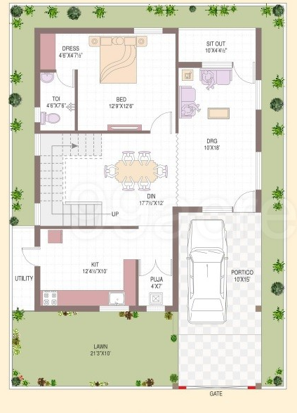  serene county Floor Plan Ground Floor Plan