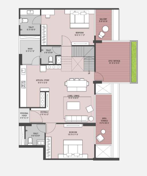  the balcony by kaavyaratna Floor Plan Lower Level Duplex Plan