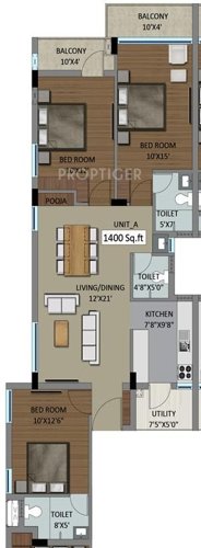 Darshan Brindaavanam (3BHK+3T (1,400 sq ft) 1400 sq ft)