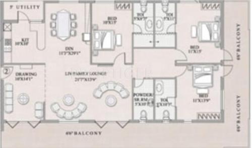  Royal Gardens (3BHK+4T (2,746 sq ft) 2746 sq ft)