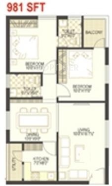TNR Shakuntala (2BHK+2T (981 sq ft) 981 sq ft) TNR Shakuntala (2BHK+2T (981 sq ft) 981 sq ft)