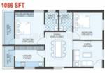 TNR Shakuntala (2BHK+2T (1,086 sq ft) 1086 sq ft)