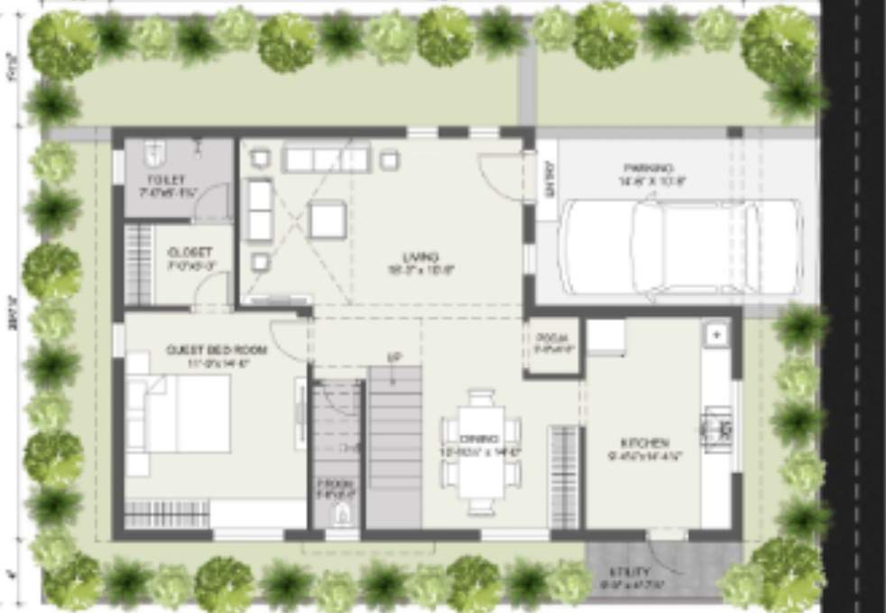  blue lotus villas Floor Plan Ground Floor Plan