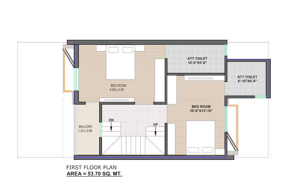  city 3bhk Floor Plan First Floor Plan