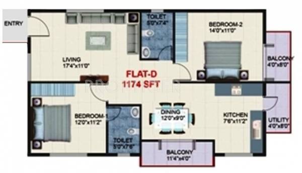 Sai Nakshatra (2BHK+2T (1,174 sq ft) 1174 sq ft)