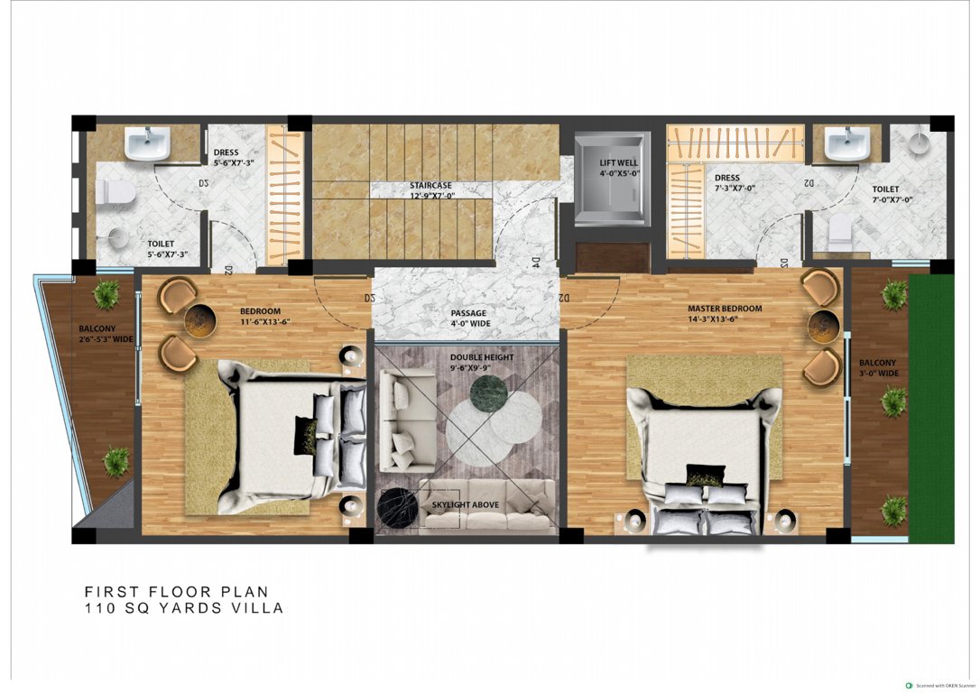 panache villas Floor Plan First Floor Plan