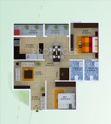 Neo Heights Magnum (2BHK+2T (937 sq ft) 937 sq ft)