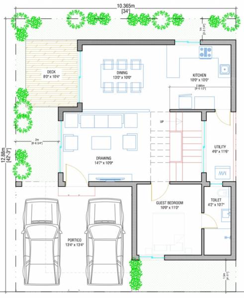  the-origin-villas Floor Plan Ground Floor Plan