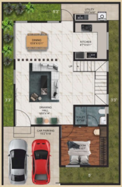  sundaram palm villas Floor Plan Ground Floor Plan