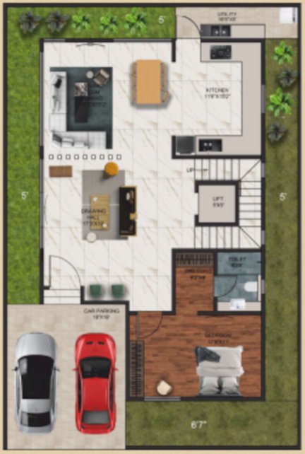  sundaram palm villas Floor Plan Ground Floor Plan