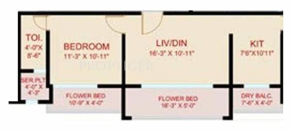 Mayfair Sonata Greens (1BHK+1T (456 sq ft) 456 sq ft)